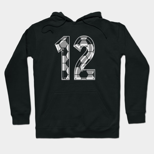 Soccer Number 12 Soccer Jersey #12 Soccer Mom Player Fan Hoodie by TeeCreations